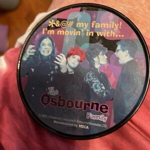 🔴or🌼COASTERS- CLASSIC THROW BACK THE OSBOURNE FAMILY-4 Coaters with storage tin